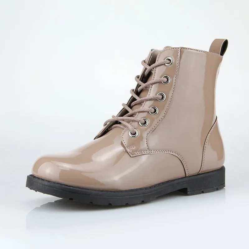 Women’s Patent PVC Combat Boots